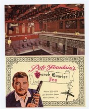 Pete Fountain&#39;s French Quarter Inn Advertising Card New Orleans Louisiana - £18.60 GBP