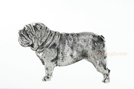 Bulldog Dog Pet Grillie Auto Truck Car Grille Ornament Antiqued Nickel Or Pewter - £48.10 GBP