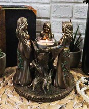 Ebros Occultic Wiccan Triple Goddess Maiden Mother Crone Votive Candle H... - $57.99