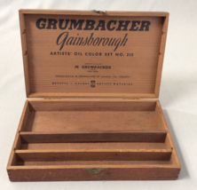 Vintage Grumbacher Oil Color Wood Box Artist Storage Box 8&quot;x5&quot; - £21.75 GBP