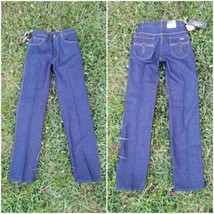 Vtg 70s Zacari I.C.Isaacs &amp; co Men Dark Wash Cigarette Jeans size 28L new - £52.95 GBP