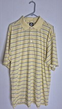 FootJoy FJ Yellow Striped Polo Golf Shirt Men&#39;s Size L - $408.17 MXN