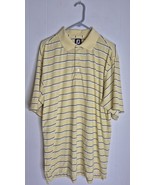 FootJoy FJ Yellow Striped Polo Golf Shirt Men&#39;s Size L - $408.17 MXN