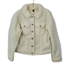 Women’s Universal Threads Goods Co. Size M Sour Cream Faux Sheep Skin Jacket - £7.42 GBP