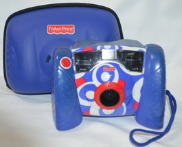 Fisher Price Kids Digital Camera 2007 Blue White Red Kid Tough with Case - $22.80