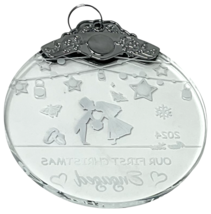 Our First Christmas Engaged 2024 Glass Christmas Ornament Keepsake Gift 3"D image 5