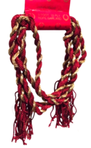 Lord and Taylor Red Gold Satin Christmas 9ft. 15 Ply Rope Garland w/ Tas... - $7.91