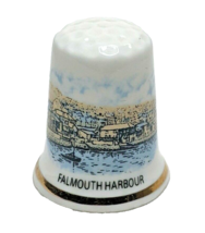 Falmouth Harbour Cornwall Bone China Souvenir Collectors Thimble - $10.27