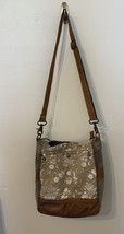 MYRA Cotton Leather Purse Crossbody Shoulder Bag Vintage Stag Camp Look - $19.99