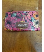 Sakroots Luna Card Holder Change Purse Luggage Tag Pink Orange Floral - $9.46