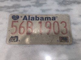 Vintage 1986 Alabama &quot;Heart of Dixie&quot; License Plate 56B 1903 Expired - £9.27 GBP