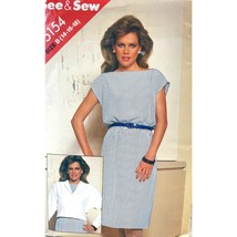 Butterick See and Sew Sewing Pattern 5154 Dress Jacker Misses Size 14-18 - $7.19