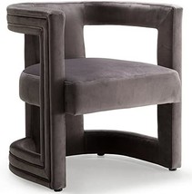 Modern | Contemporary Velvet Accent Chair With Upholstered Barrel Design, 26&quot; W - £277.29 GBP