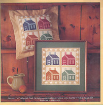 Sunset Needlepoint Embroidery Kit School House Sampler 12x12&quot; 1983 Pillow/Frame - £26.01 GBP