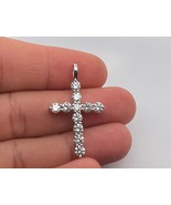 1.65ctw Round Lab Grown Diamond Religious Cross Large Pendant 14K White ... - $1,373.51 CAD