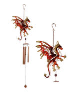 Medieval Fantasy Red Gold Fire Dragon Cross Art Glass Gemstones Metal Wi... - $513.45 MXN