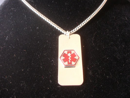 Silver Tone Medical Alert Pendant Necklace Jewelry - £11.84 GBP