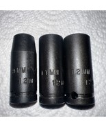 NOS VULCAN Tools 3pc Metric Deep Impact Socket Set, 3/8” Drive, 6 Point USA - $35.15