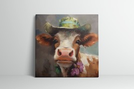 Cow Painting, Rustic Farmhouse Wall Art Decor, Cute Cow Portrait, Cow Picture - £21.36 GBP+