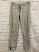 Hollister Women&#39;s Gray Sweatpants Logo Pull On w/ drawstring Sz S Zip legs - $11.13