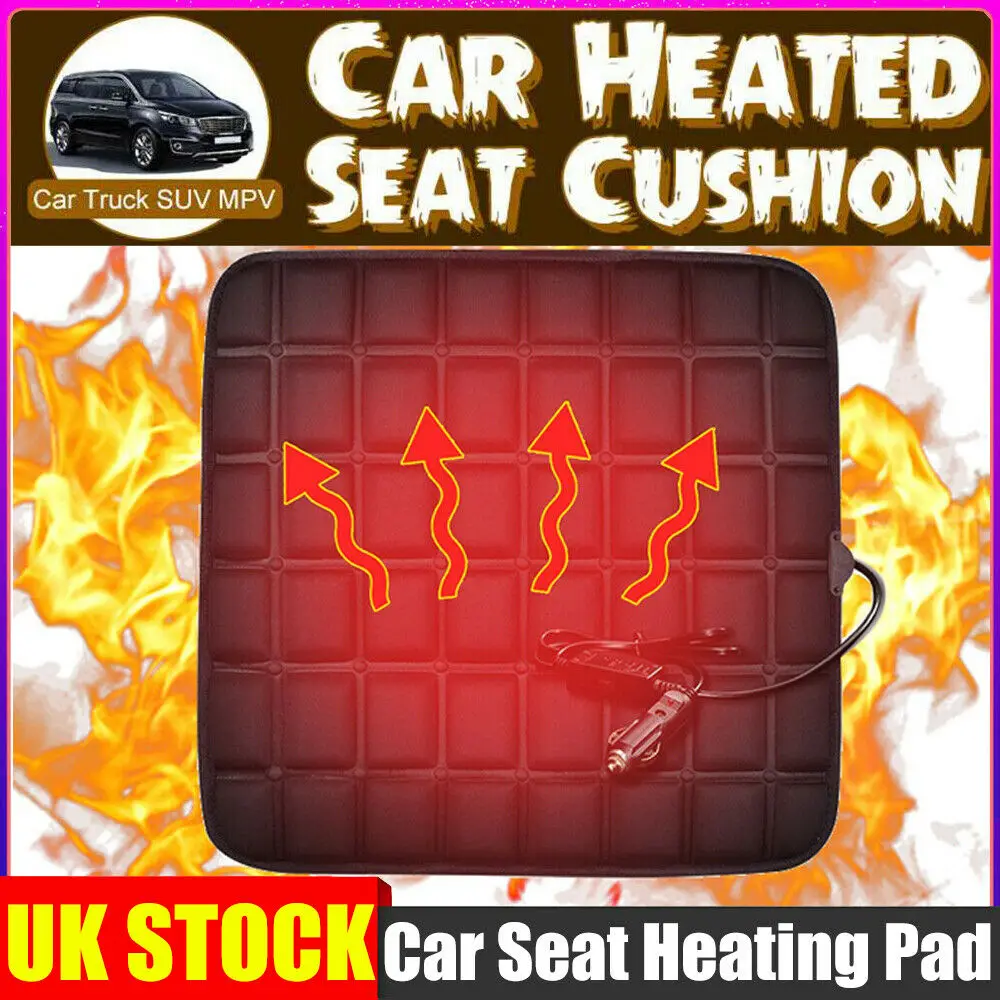 Universal Heated Car Seat Cushion Non-Slip Seat Heated Pad Car Charging ... - £17.79 GBP