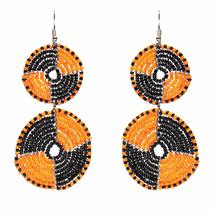 Global Crafts Handmade Maasai Bead Basket Dangle Earrings, From Kenya, Multicolo - £19.45 GBP