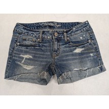 American Eagle Womens Distressed Denim Shorts Size 4 Cutoff - £13.76 GBP