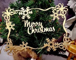 Merry Christmas with Card Frame With Snowflakes Metal Cutting Die Cards Dies  - £8.65 GBP