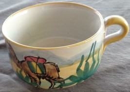 Vintage Hand Crafted Terra Cotta Pottery Coffee Cup - Peru -COLORFUL Classic - £13.39 GBP