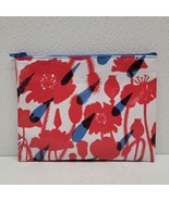 Blue Q Flower Shower White Red Blue Zip Pouch Bag 9&quot; x 7&quot; - $12.77