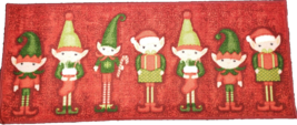 Jumbo Printed Kitchen Rug/Runner (20&quot;x48&quot;) Christmas,Santa&#39;s Elves, Rectangle,Ce - £19.93 GBP