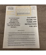 Vtg - 1974 Colorado Income Tax Form instructions documents - $16.36 CAD
