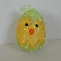 Fuzzy Chick Styrofoam Yellow Easter Egg Ornament Spring Party Decor 6&quot; L... - £4.75 GBP