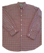 Ralph Lauren Long Sleeve Button Down Shirt Mens XXL 2XL Christmas Red Plaid - $323.48 MXN
