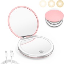 Compact Mirror with Light 1X/3X Magnification LED Pocket Mirror with USB... - $390.76 MXN