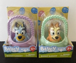Bluey Moose Toys Bluey &amp; Bingo 3&quot; Figure With Easter Bunny Basket Bundle Set NEW - £14.55 GBP