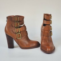 Chinese Laundry Gadget  Womens Strappy Buckle Zip Bootie In Cognac Size 8 - £59.78 GBP