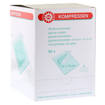 GAUZE COMPRESSES 7.5x7.5 cm sterile 8-ply 50x2 pieces - $95.00