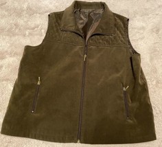 womens vest xl brown full zip Quilted Lined - $18.69