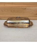 Vintage Silver Plate Butter Dish Cover With Glass Tray 1960 - $574.44 MXN