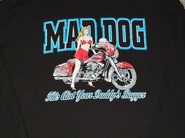 Mad Dog Bagger Motorcycles Shirt Mens Large Sexy Pin Up Hanes Beefy Long... - £14.17 GBP