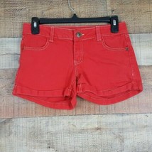 Jou Jou Denim Shorts Juniors Size 5/6 red Ti25 - £6.48 GBP