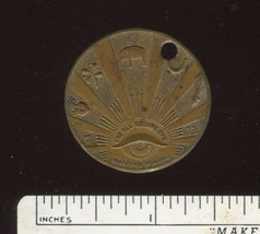 Vintage Good Luck Metal All Seeing Eye Medallion - £11.84 GBP