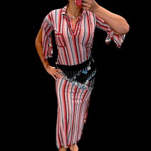 Belly Dance Costume: Baladi Dress with Coins Belt, Egyptian Raks Sharki - $169.00