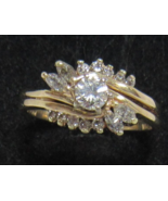 14k Yellow Gold .25ct Diamond Bypass Swirl Ladie&#39;s Sz 7 Cluster Ring 4.2... - $9,423.53 MXN