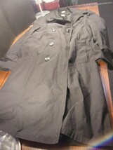 MILITARY REGULATION UNIFORM BLACK TRENCH OVER-COAT W/ LINER 38R SI 480 - £31.50 GBP