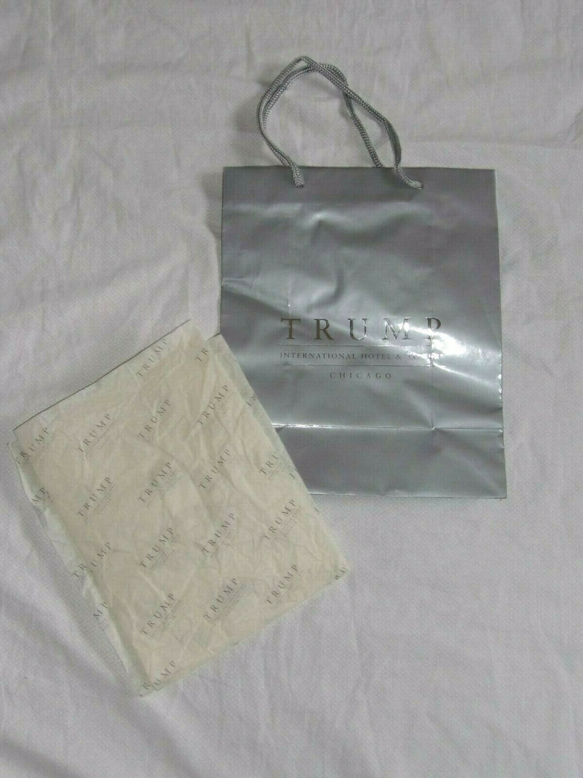 Primary image for TRUMP International Hotel & Tower Chicago Silver Gift Bag/Tote 12"x10" W/Tissue
