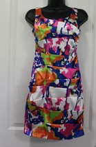 B Darlin Dress Halter Top Size 5/6 Tiered Lined Bright Multicolor - £5.93 GBP