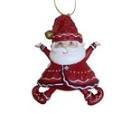 Kurt Adler Red and White  Santa Gnome Ornament Legs Apart Hanging With Tag - £7.47 GBP