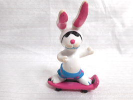 Applause 1989 Vintage Beach Bunnies Figurine Bunny w/Pink Skateboard PVC... - $9.49